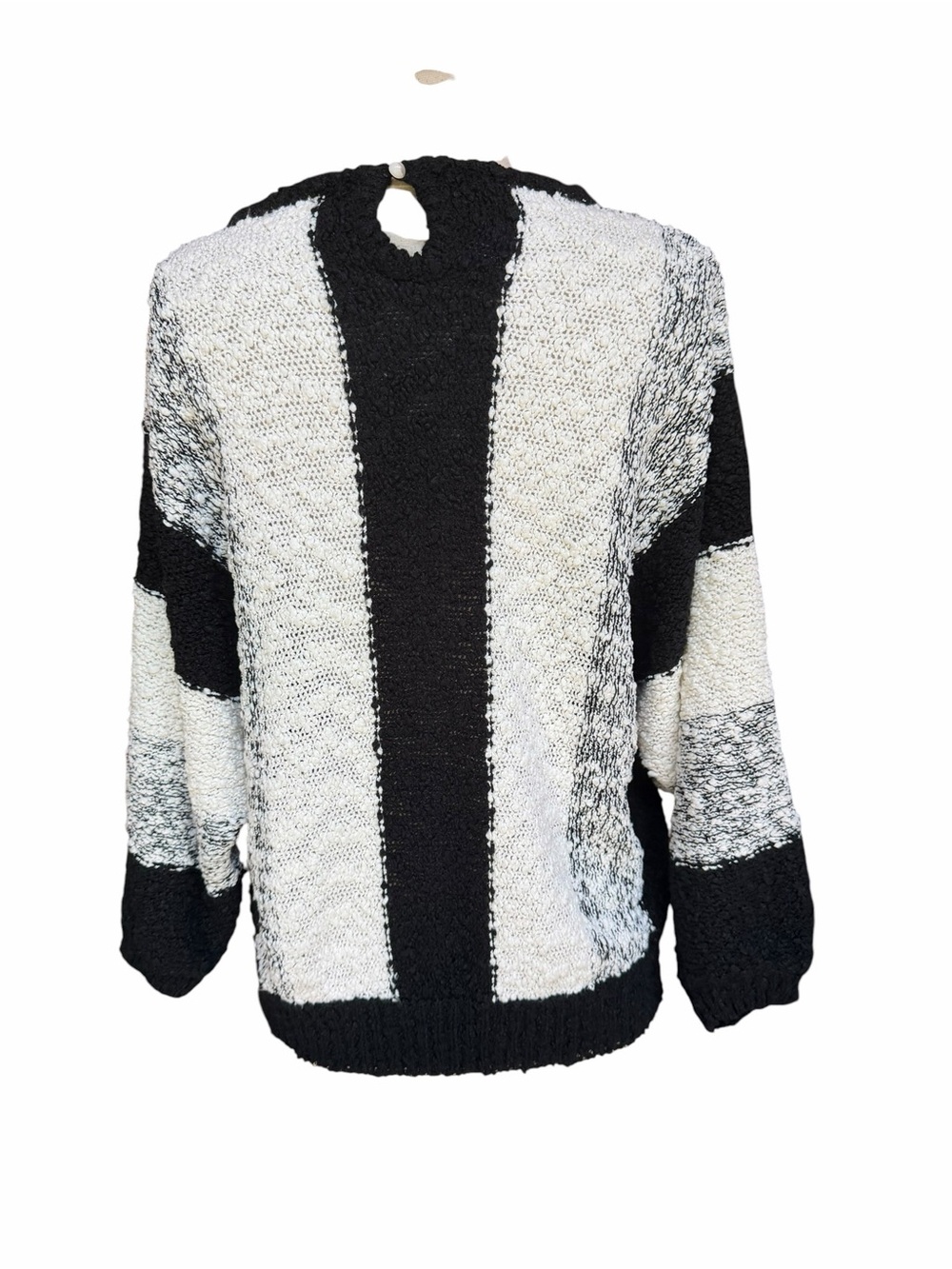 Deadstock w/o 1980s DEB Colorblock Geometric Stripe Knit Pullover Sweater - Picture 3 of 4
